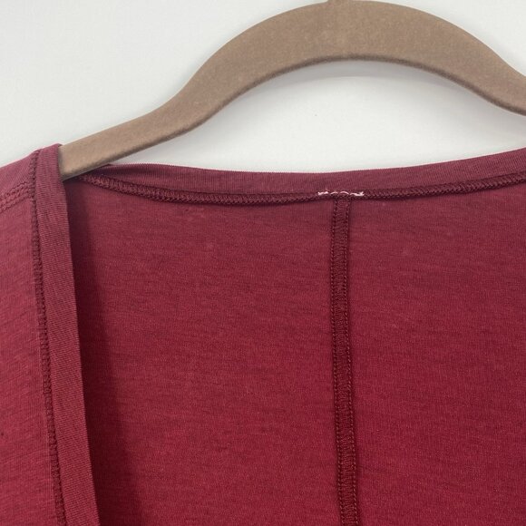 Lululemon Size M (NO SIZE TAG) Red Maroon Anahatasana Scoop Long Sleeve Tee Pima - Picture 9 of 13